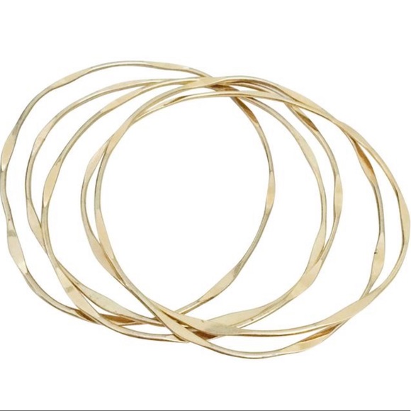 Gorjana Gold Set of Hammered Bangle Bracelets